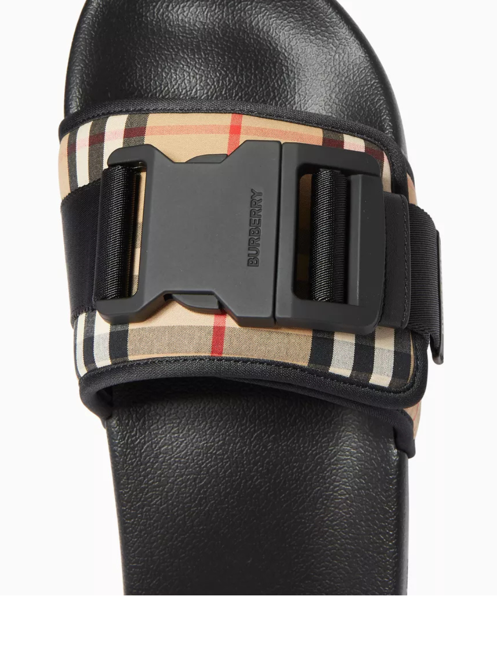 Bur_berry Buckles Strap Slides Black Premium