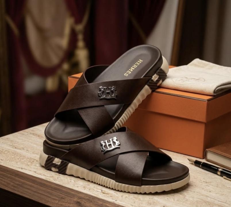 HERMMES INFRA THICK SOLE ITALIAN SLIDE BROWN 11