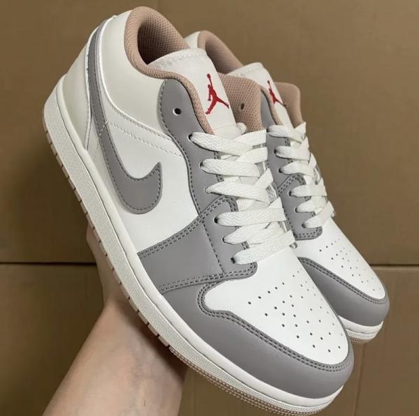 Nik.e Air Jordan 1 Low Sail College Grey Rattan