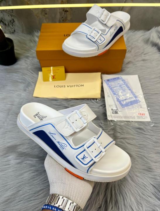 _louis_vuitton_LV NBA TRAINER SLIDES WHITE UA