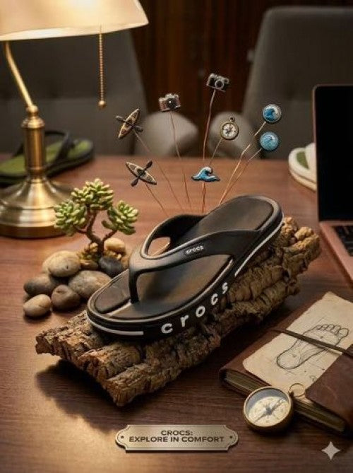 CROCSS BAYABAND ALL BLACK FLIP FLOP