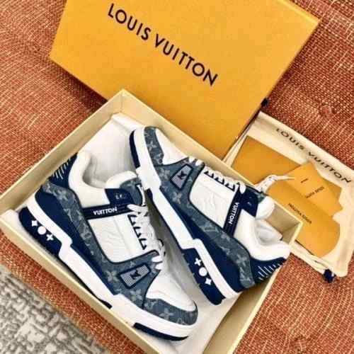 Louiss Vuittonn LV Monogram Trainer Blue White With Accessorie