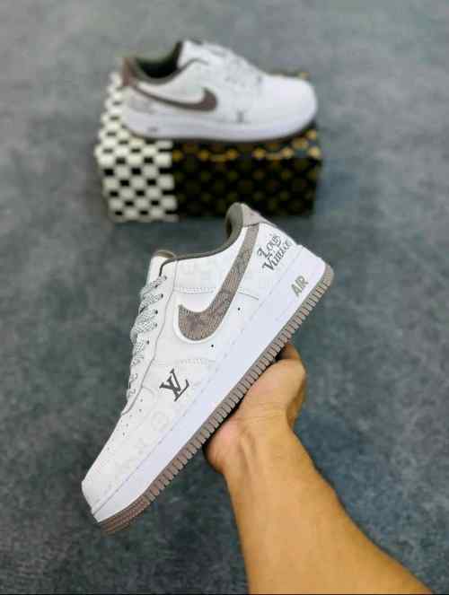 nikee airforce 1 low x louiss vuitton white brown
