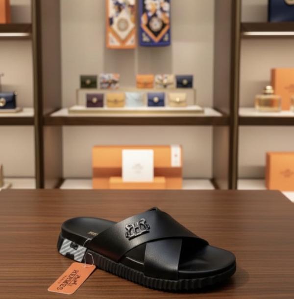 HERME.S INFRA THICK SOLE ITALIAN SLIDE BLACK 22