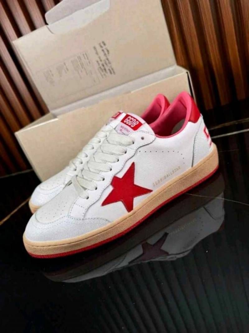 Golden Goose Ball-Star Low White Red