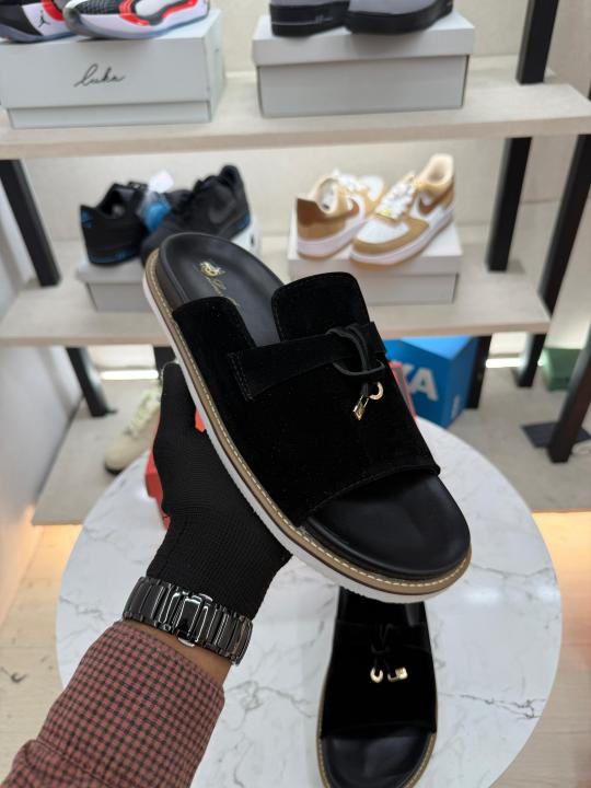 Loro piana Summer charms black slide