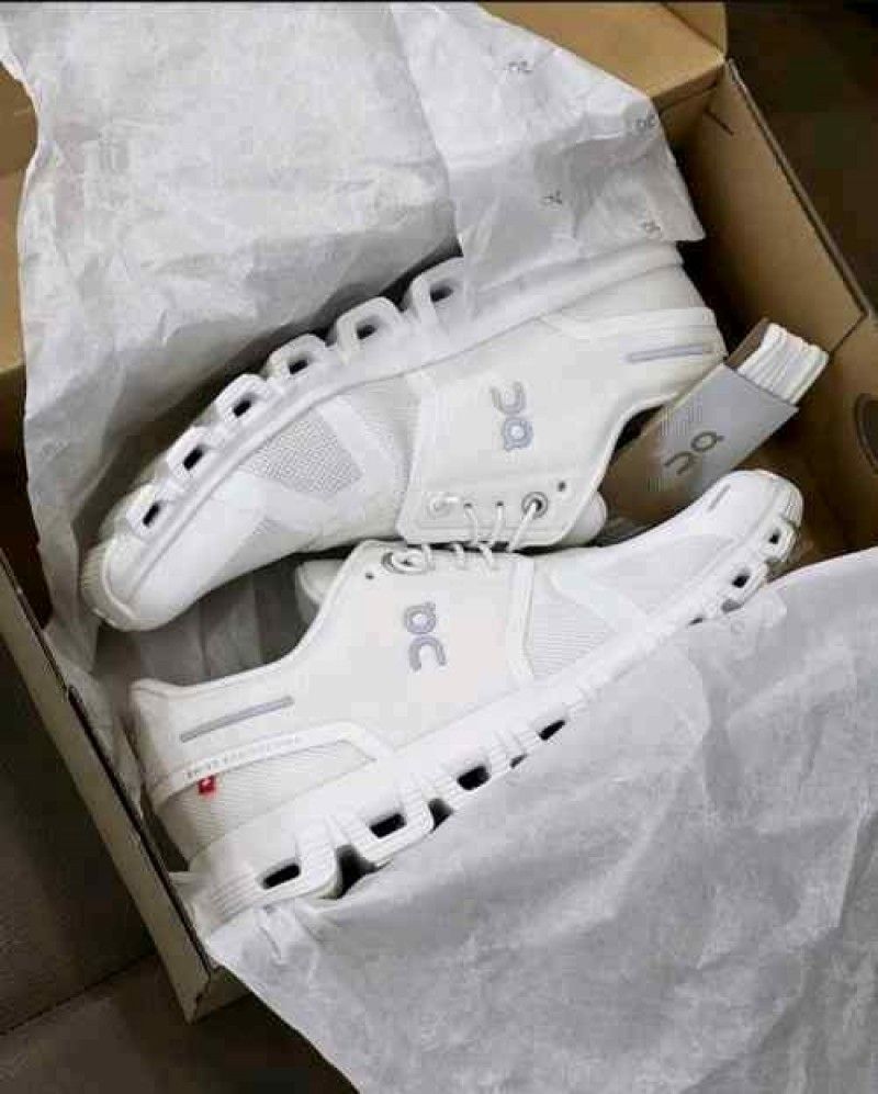 On Cloud Running 5 All White Shoes