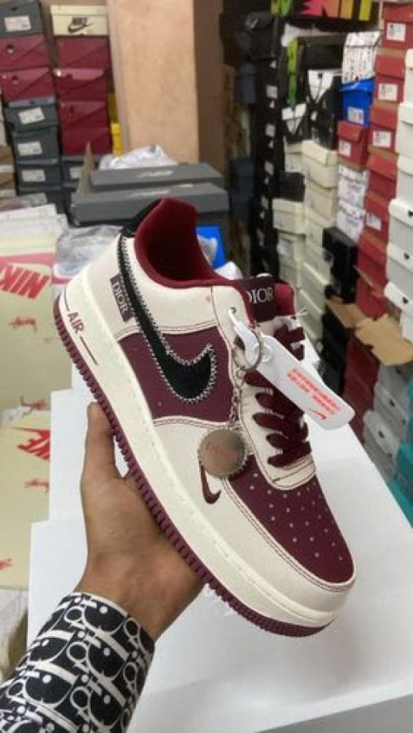 Nik_e Airforce 1 Low X Dio_R Maroon Beige Fix