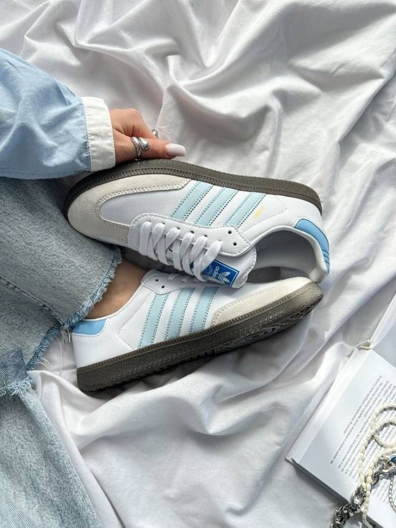 Adiddasamba Sky Blue Women Leather Quality