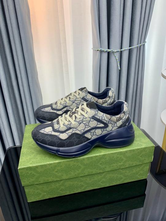 GUCC.I RYTHON GG GREY NAVY MONOGRAM
