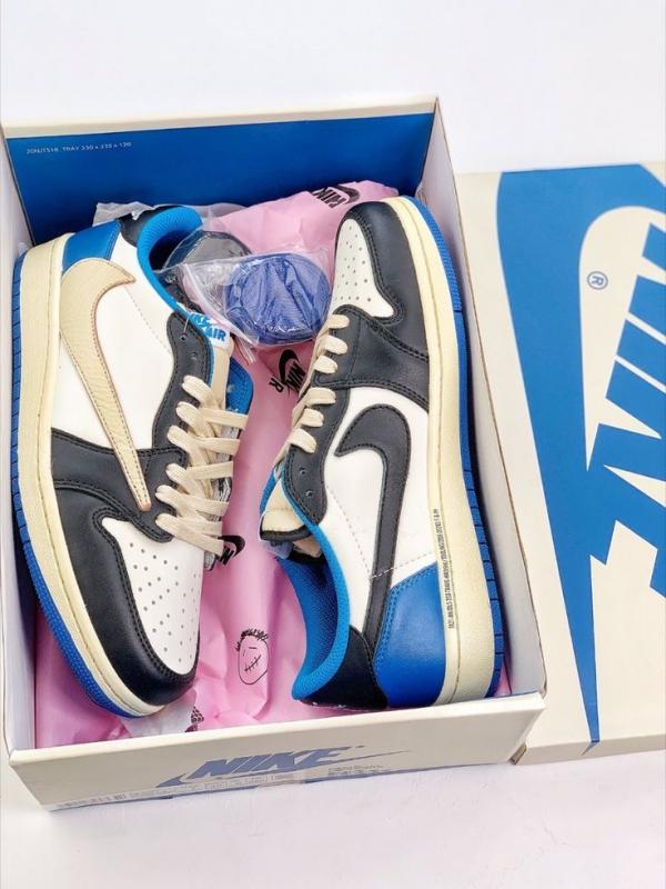 Fragment X Travis Scot.t X Air Jorda.n 1 Retro Low Semi UA with kit
