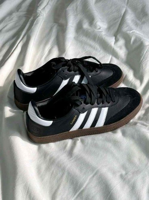 Adida women samba black white leather suede fixe