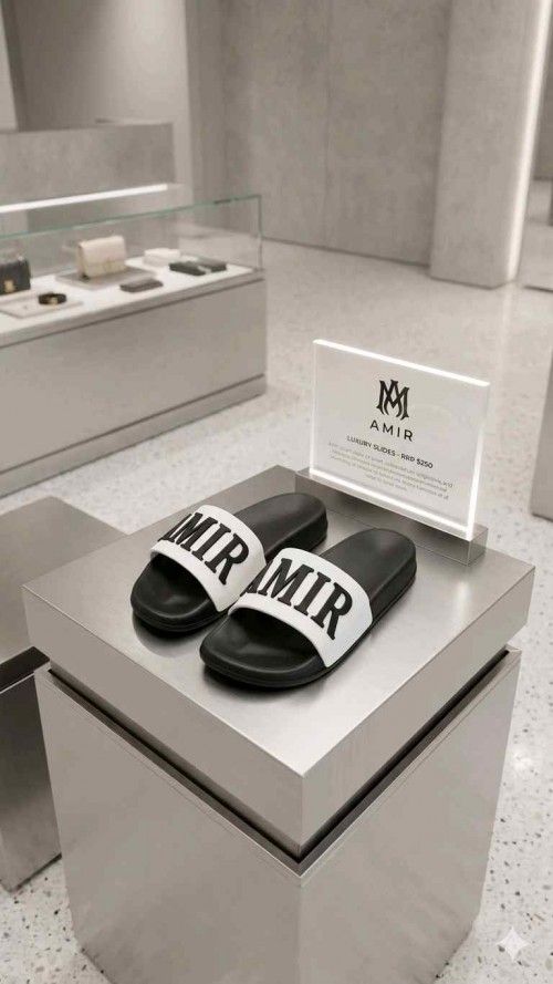 AMIRRI EMBOSSED BLACK WHITE FLIP FLOP