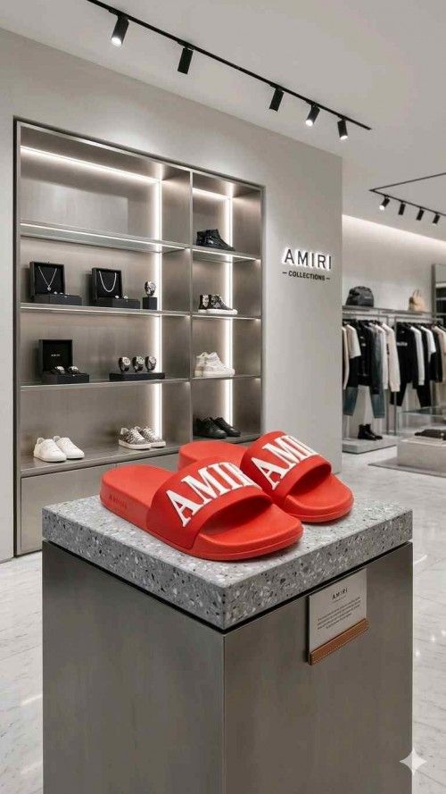 AMIRRI EMBOSSED RED FLIP FLOP