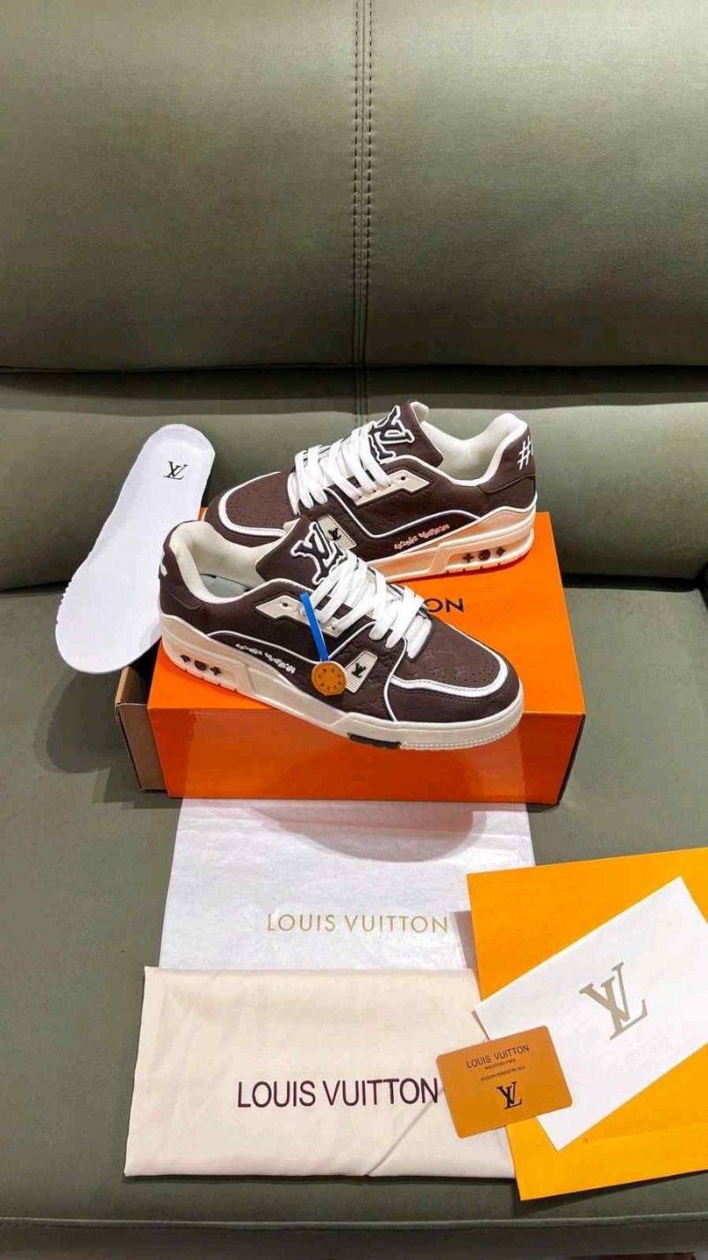 LOIUSS VUITTONN BY TYLER THE CREATOR LV TRAINER DARK MOCHA BROWN NUBUCK