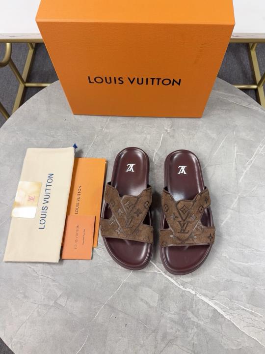 LOUI.S VUITTON OASIS MULE PREMIUM SLIDE BROWN 002