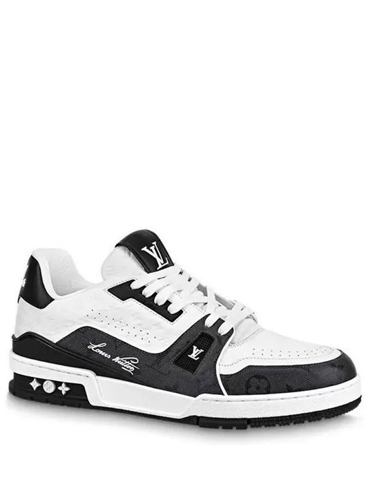 louis vuitton LV trainer signature WHITE BLACK