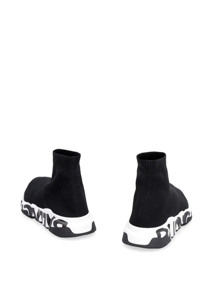 Balenciag_aa Speed trainer graffiti black white