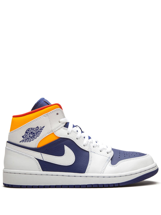 Nik ee air jordan 1 mid royal blue laser orange
