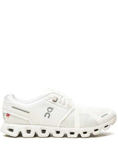 On Cloud Running 5 All White Shoes