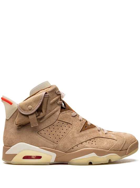 Nikee Air Jordan Retro 6 x Travis Scott British Khaki Top SEMI UA Batch SEUDE with og box dustbag