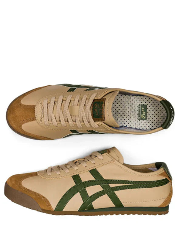 Onitsukaa Tiger MEXICO 66 Beige Grass Green 1st Leather Quality Fix