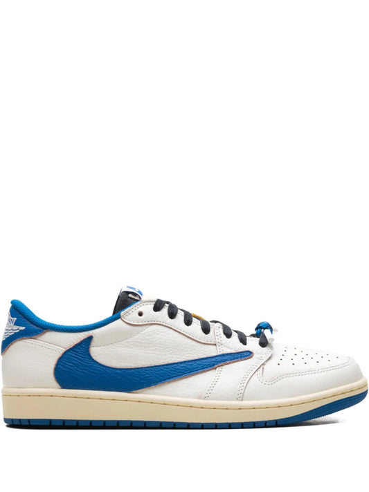 Nikee Air Jordan Retro 1 X Travis Scott Fragment Heat of White Semi Ua