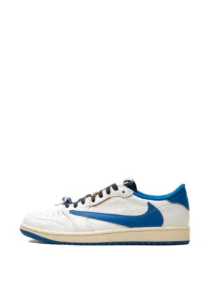 Nik ee Air Jordan Retro 1 X Travis Scott Fragment Heat of White Semi Ua