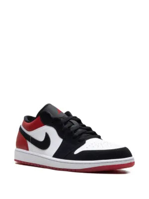 Nik_e air jordan 1 low sneakers black and red with og box fix
