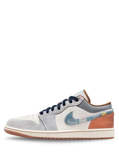 Nik e Air Jordan 1 Low SE Phantom Repaired Denim Swoosh