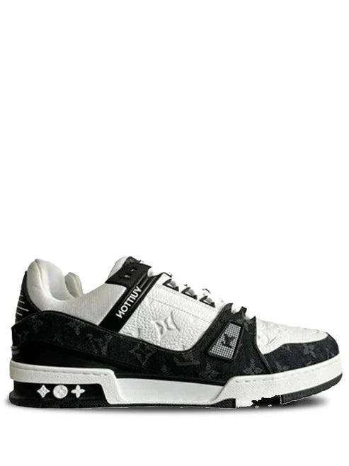 LOUIS VUITTON TRAINERS MONOGRAM DENIM WHITE BLACK