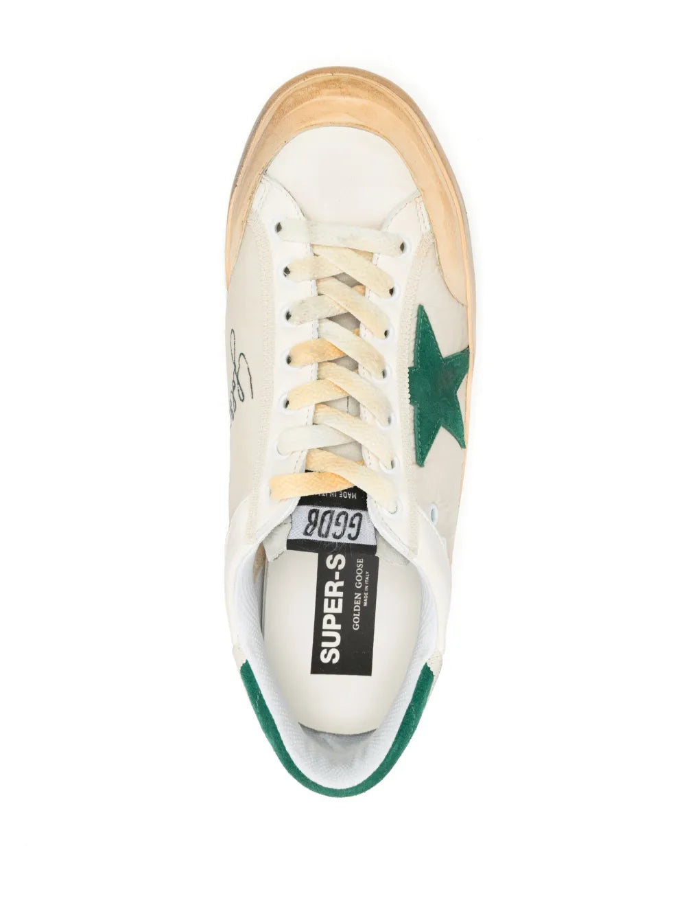 GOLDEN GOOSE BALLSTAR WHITE GREEN - 2
