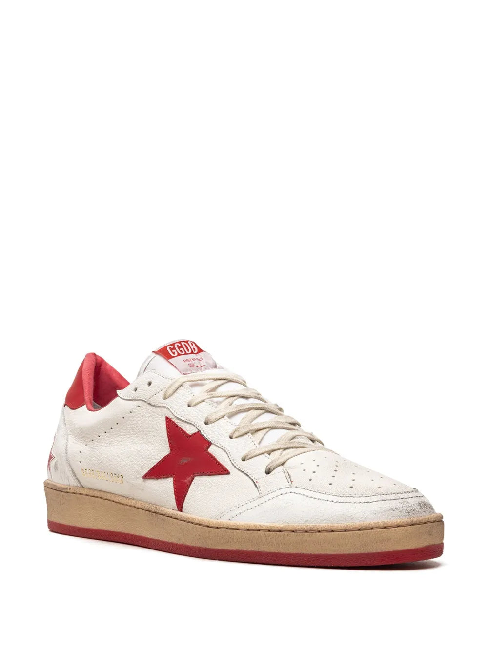 GOLDEN GOOSE BALL STAR LOW WHITE RED - 2
