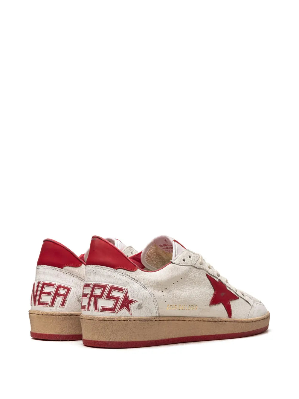 GOLDEN GOOSE BALL STAR LOW WHITE RED - 3