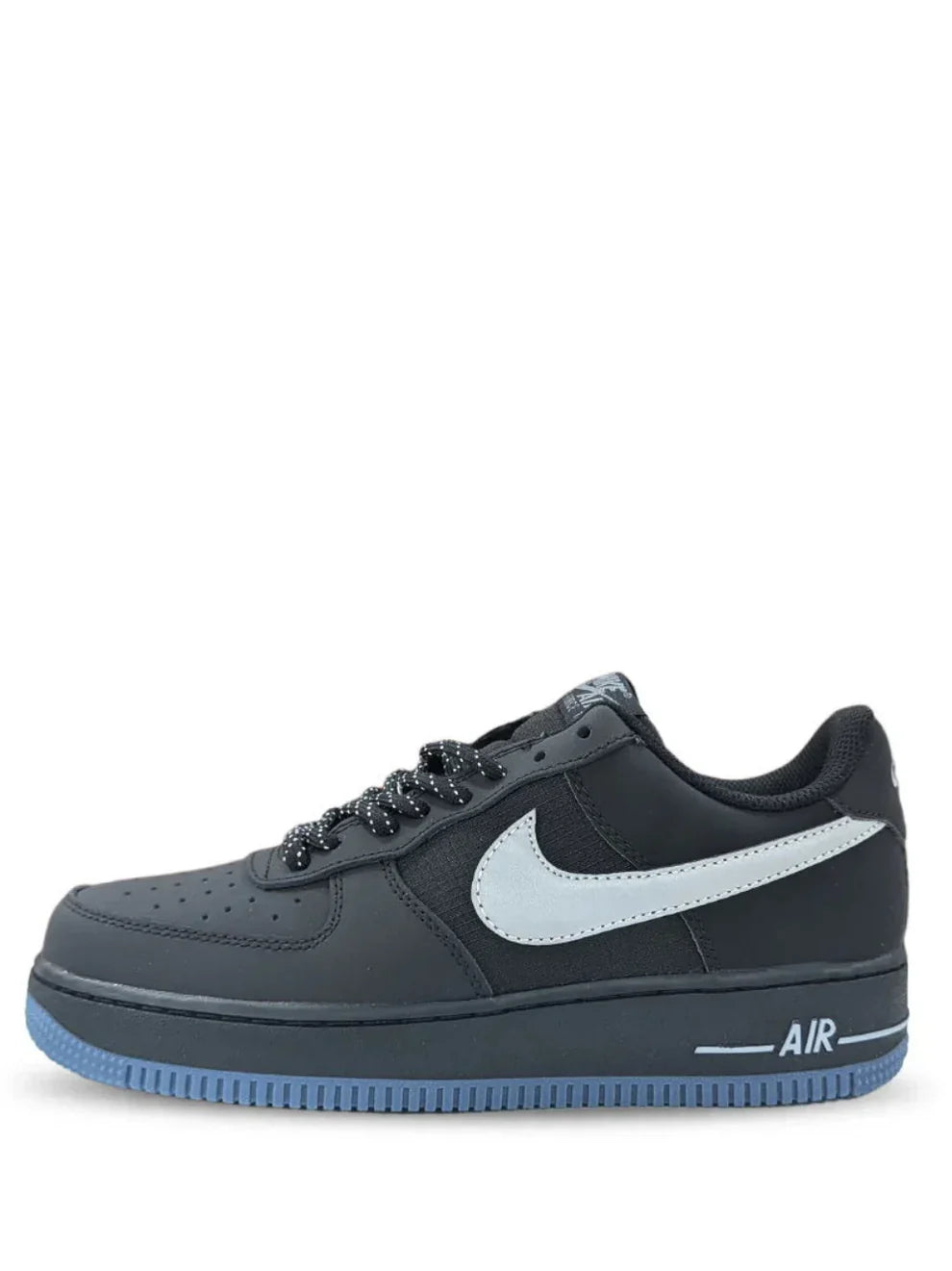 Nik_e AirForce 1 Black Reflective Swoosh 658 Fix - 2