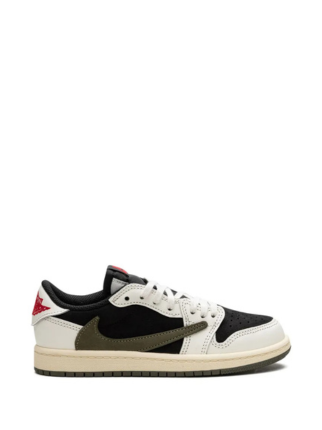 Nikee Air Jordan 1 Low X Travis Scott Olive Green Semi UA - 1