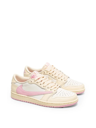 Nikke Travis Scott X Air Jordan 1 Low OG Shy Pink Semi Ua Fix