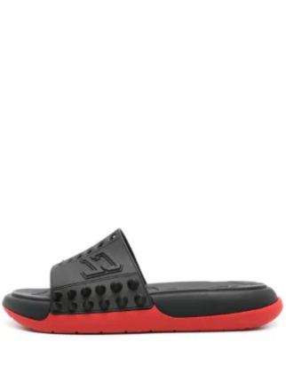 Christian Loubouti.n Take It Easy Rubber Spike slides Black