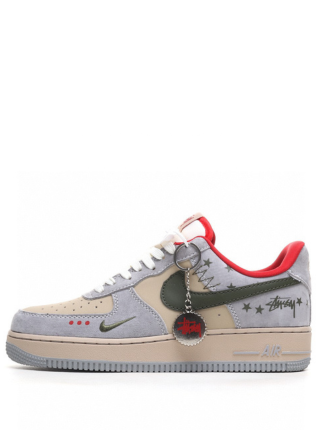Stussy x Nik.e Air Force 1 Grey Red