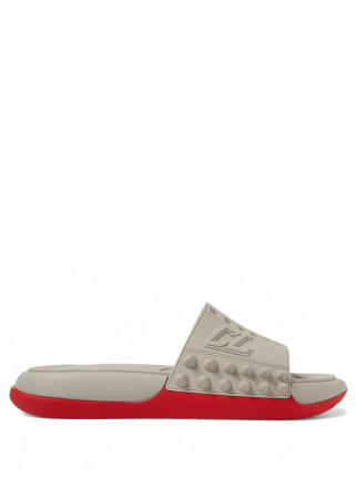 Christian Loubouti.n Take It Easy Rubber Spike slides Grey