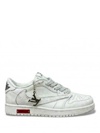 Nik ee Air Jordan1 Low Travis LV White Silver