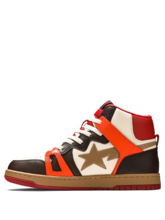A Bathing Ape Bape Sta 93 Hi Red Orange Light Sand