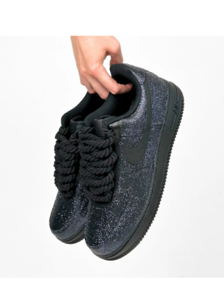 nikee airforce 1 all black glitter - 4