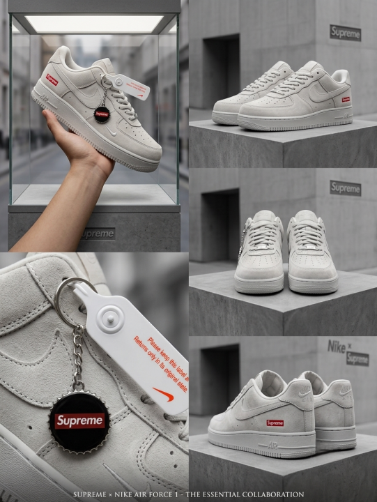 NIK.E AIRFORCE 1 LOW X SUPREME BEIGE SUEDE