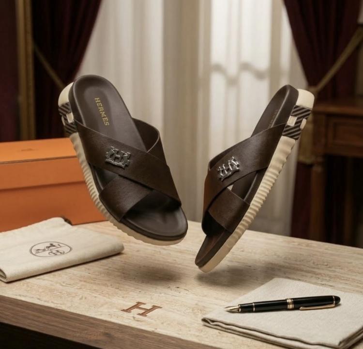 HERMMES INFRA THICK SOLE ITALIAN SLIDE BROWN 11