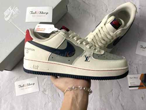 Nikee Air Force 1 Low x Louiss Vuittonn White Navy
