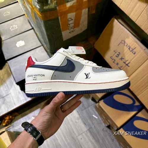 Nikee Air Force 1 Low x Louiss Vuittonn White Navy
