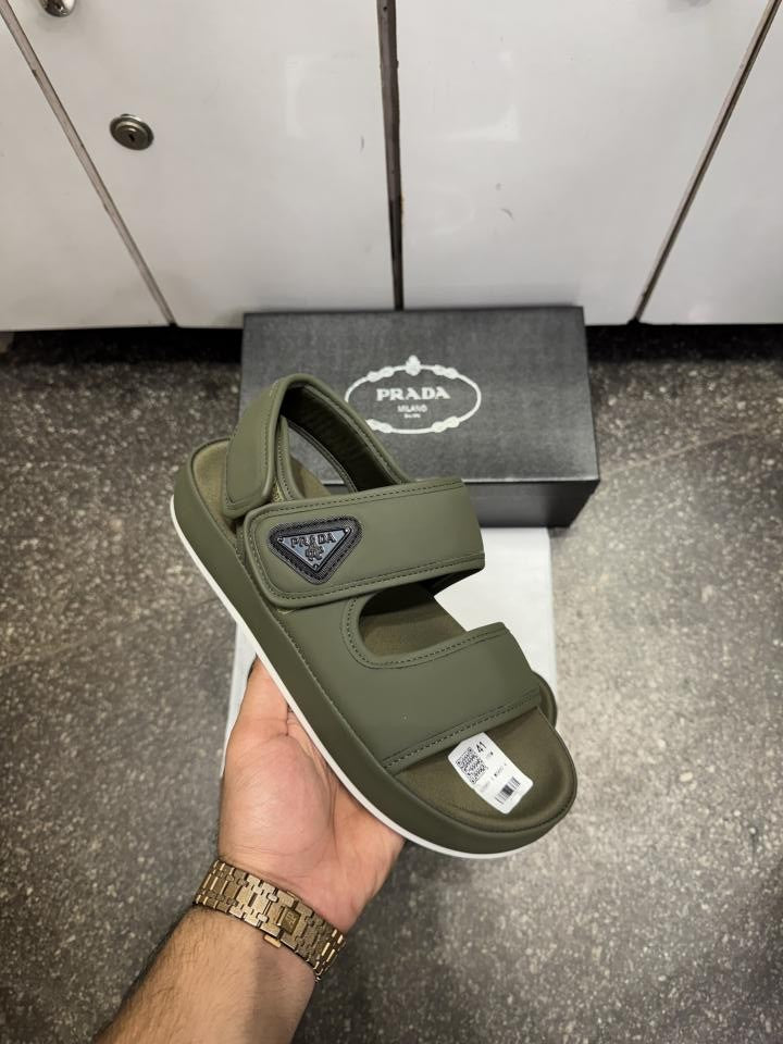 Prad.a Technical Fabric Sandals Olive Green
