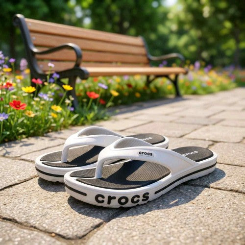 CROCCS BAYABAND FLIP FLOP GREY BLACK