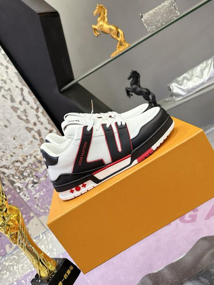 LOUI.S VUITTON ICONIC TRAINER WHITE RED